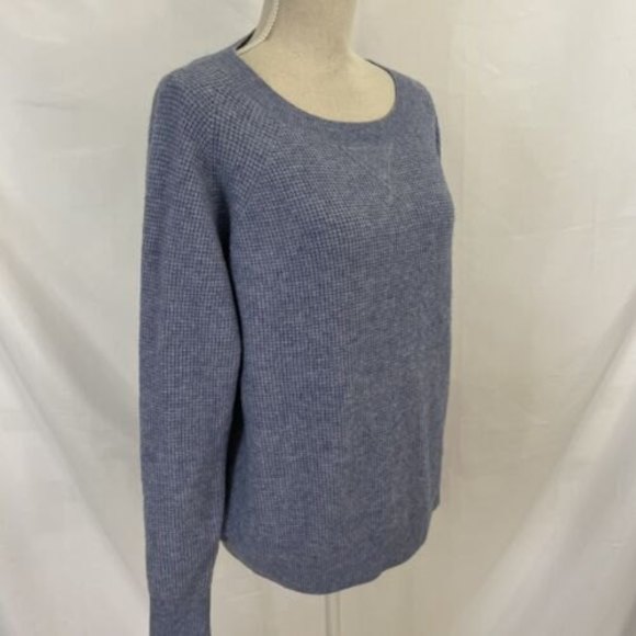 J. Crew Waffle Crewneck Sweater Large Supersoft Yarn Alpaca AU299 Oversized - Picture 4 of 7